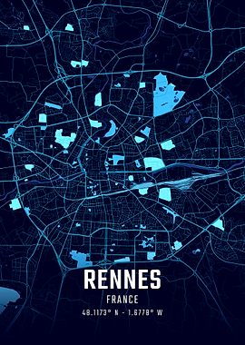 Rennes Midnight City Map