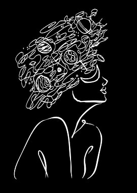 Woman with Cosmic Hair