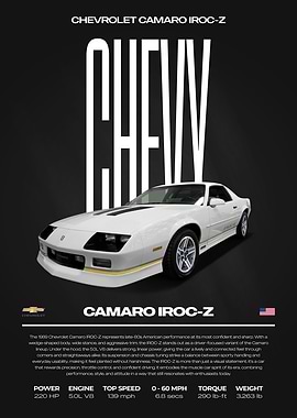 Chevrolet Camaro IROC-Z Car Poster