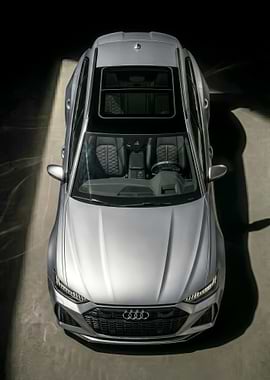 silver Audi RS6 Avant Top View poster