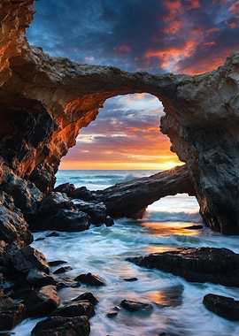 Sunset Through Sea Arch