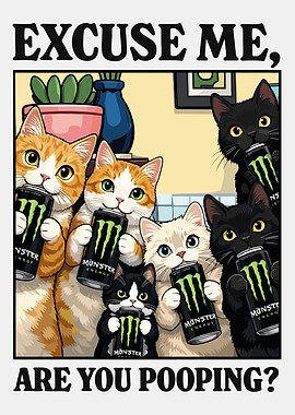 Cats with Monster Energy Drinks