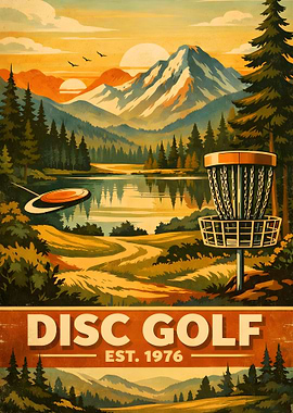 Disc Golf Vintage Poster