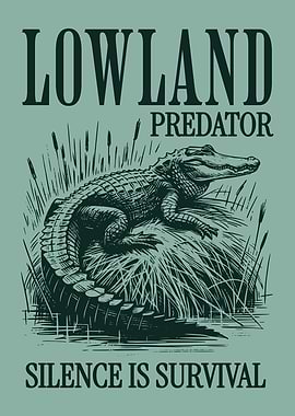 Alligator Poster Vintage Engraving Style Wildlife Animal Wall Art Nature Lover Decor