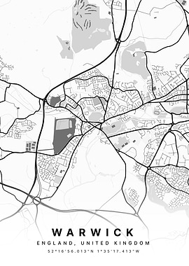 Warwick England Light Map