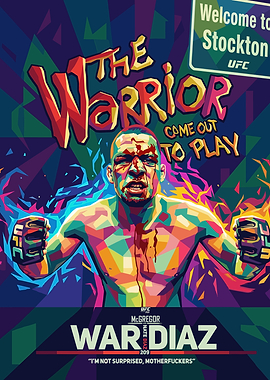 Nate Diaz 'The Warrior' Pop Art Poster