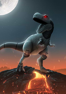 Robotic T-Rex on Lava Mountain