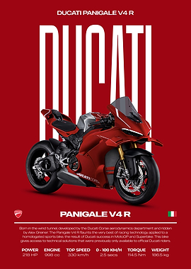 Ducati Panigale V4 R Motorcycle Poster