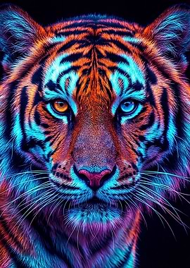 Neon Tiger Portrait