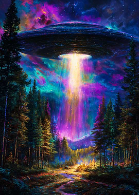 UFO Forest Abduction Beam