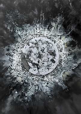 Monochrome Burst – Abstract Energy Circle