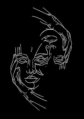 Abstract Line Art Faces