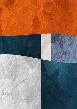 Abstract Geometric Color Block Art