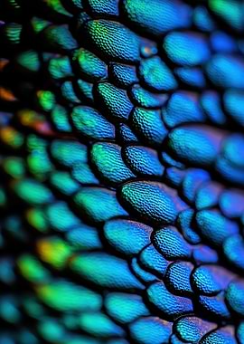 Macro View of Iridescent Scales