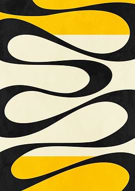 Abstract Retro Swirls and Stripes