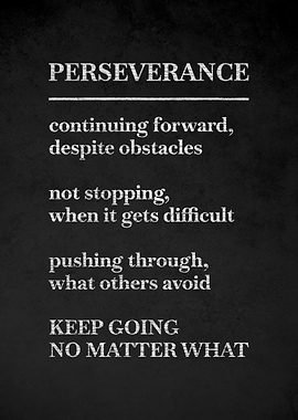 Perseverance Motivational Text Art