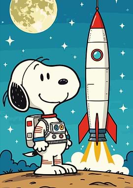 Snoopy in Space with Rocket