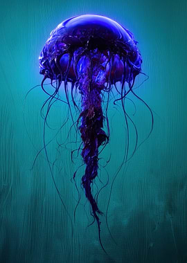 Vibrant Purple Jellyfish with Tentacles