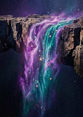 Cosmic Aurora Waterfall