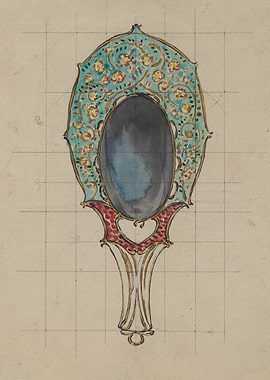 Art Nouveau Hand Mirror Design