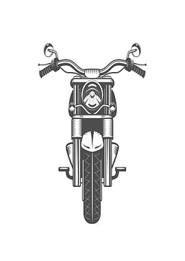 Vintage Motorcycle Front View