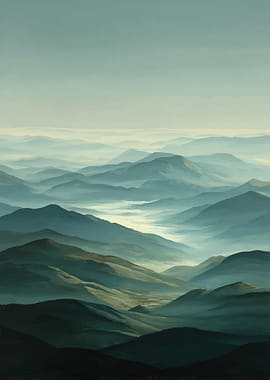 Misty Mountain Landscape