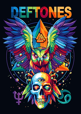 Deftones Owl Skull Pop Art