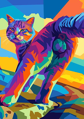 Colorful Cat Portrait