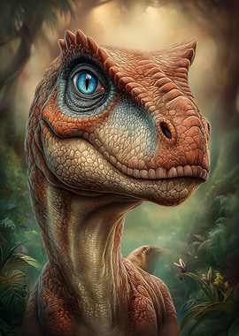 Raptor Dinosaur Portrait