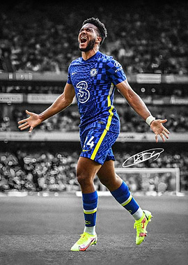 Reece James celebrating a goal