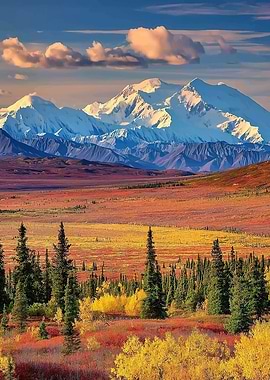 Denali National Park Autumn Landscape