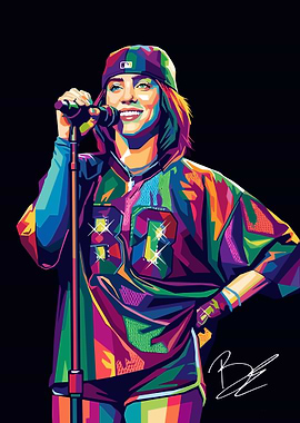 Billie Eilish Pop Art Portrait