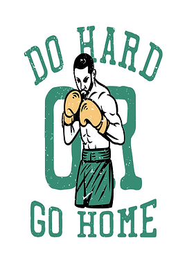 Boxer with motivational text