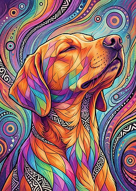 Psychedelic Dog Portrait