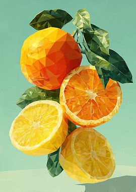 Low Poly Oranges and Lemons