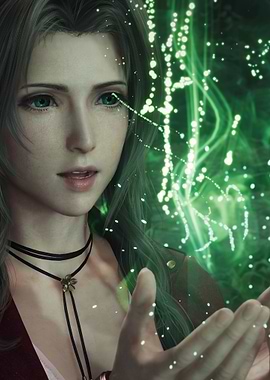 Final Fantasy VII Aerith Gainsborough with Green Magic