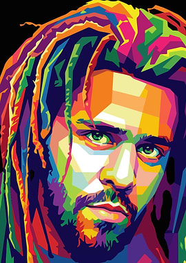 J. Cole Pop Art Portrait