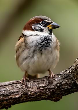 Close-up of a male House Sparrow