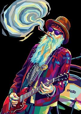 Musician Smoking and Playing Guitar