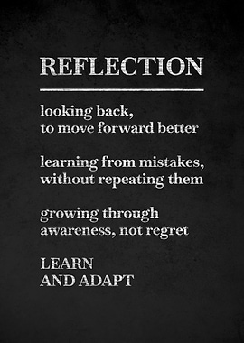 Reflection Learn and Adapt Chalkboard Art