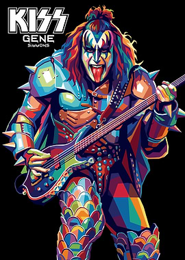 Gene Simmons Kiss Pop Art