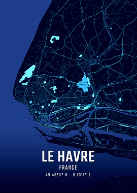 Le Havre Midnight City Map