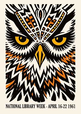 National Library Week Owl Poster 1961
