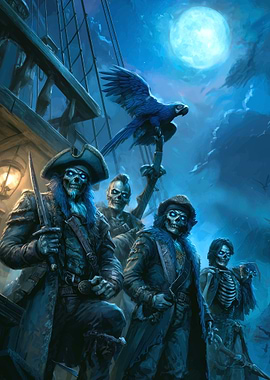 Undead Pirate Crew on a Ship