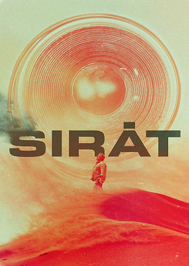 Sirat Poster with Man and Vinyl Record