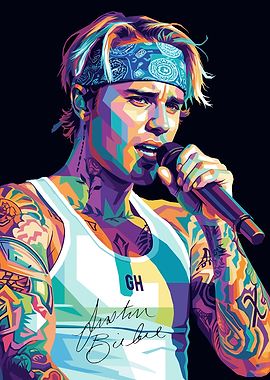 Justin Bieber Pop Art Portrait