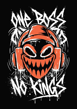 One Boss No Kings Graffiti Art