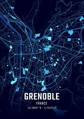 Grenoble Midnight City Map