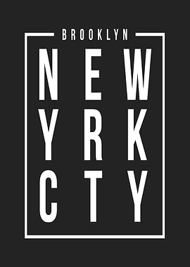 Brooklyn New York City Text Art