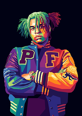 Colorful Portrait of a Ken Carson Rapper